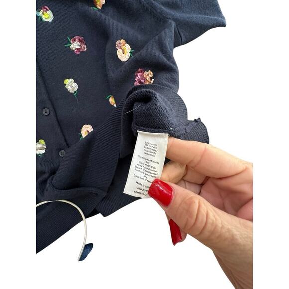 Talbots Women's Sequin Embellished Crewneck Cotton Blend Cardigan Plus Size 3X - Picture 5 of 8